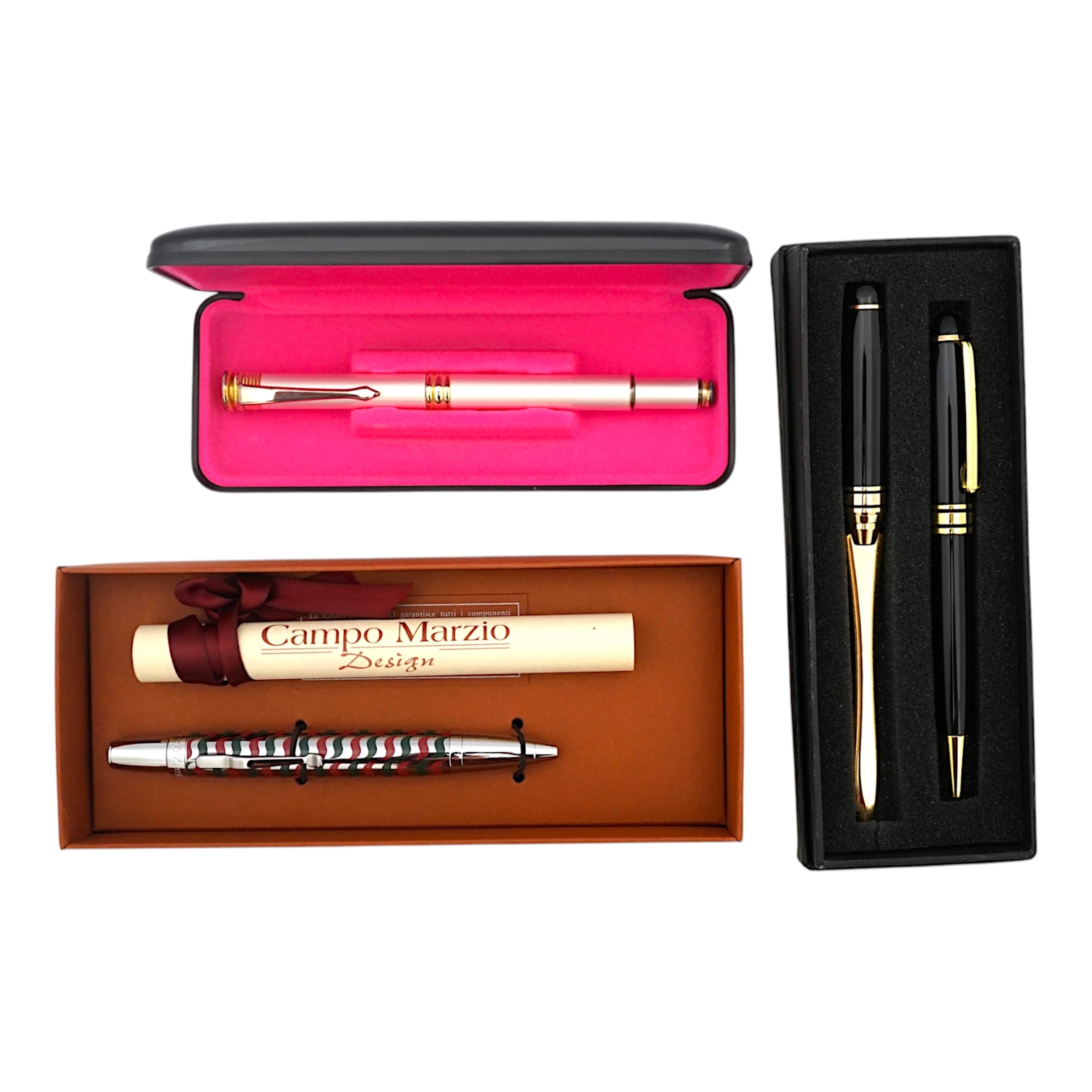 A Campo Marzio Design pen, plus two other pens. Condition - fair to good